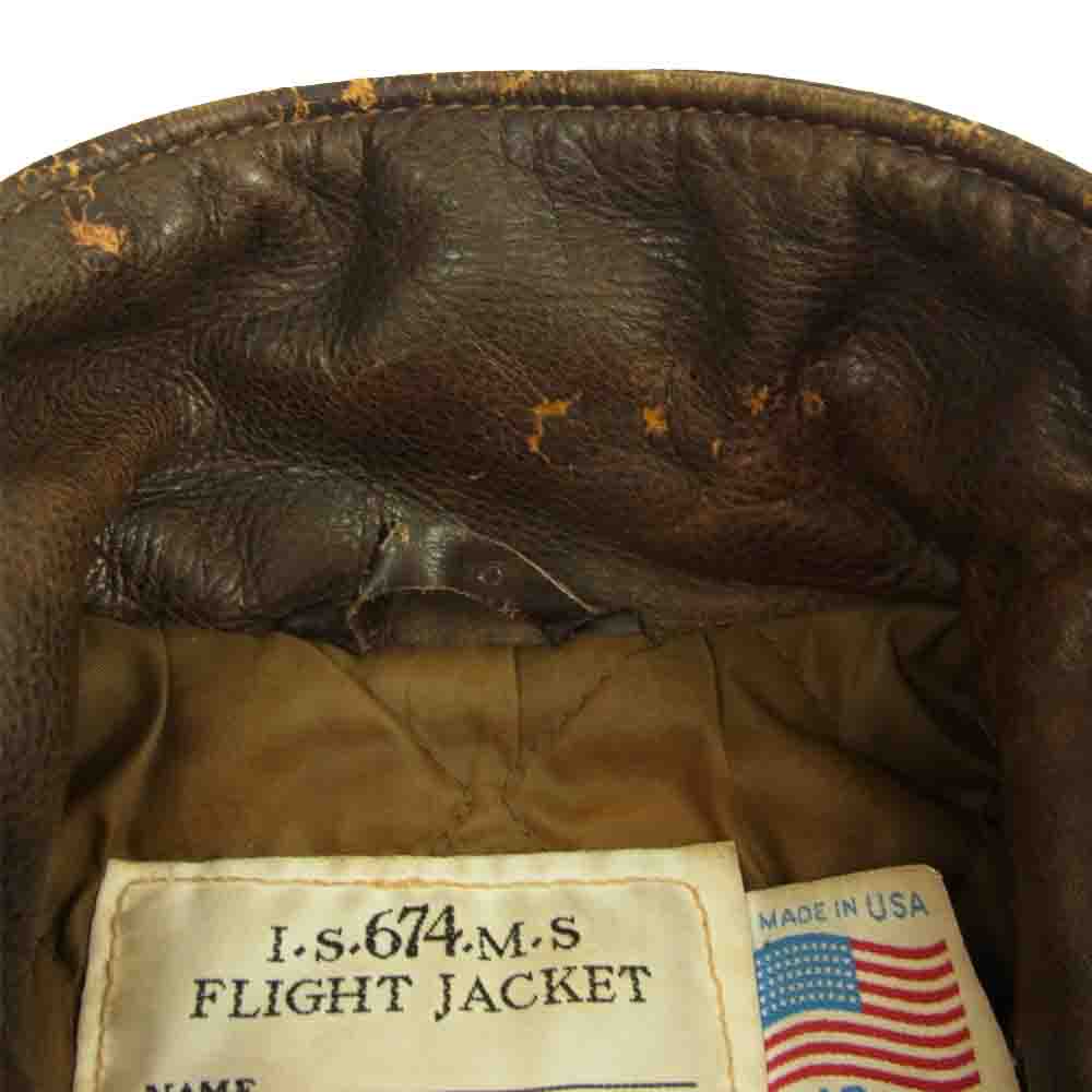 schott ショット USA製 674G Flight Jacket フライト レザージャケット ブラウン系 40【中古】