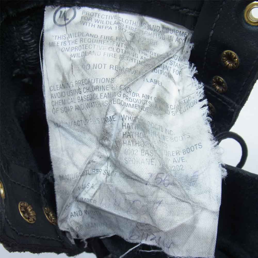 ハソーン USA製 LEATHER BOOTS レザー 編上げ ブーツ ブラック系 内寸約27cm程度【中古】