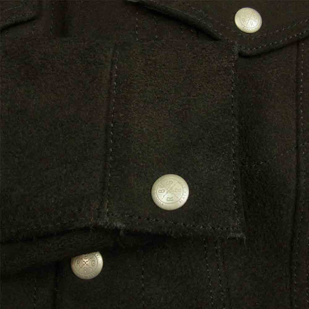 RUDE GALLERY BLACK REBEL ルードギャラリーブラックレーベル STEERHIDE SUEDE JACKET ステアハイド スエード レザー ジャケット カバーオール ブラック系 M【中古】