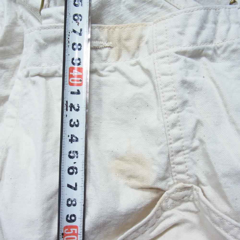 The REAL McCOY'S ザリアルマッコイズ 8HU WHITE COTTON TWILL OVER ALLS コットン ツイル オーバーオール オフホワイト系 32【中古】