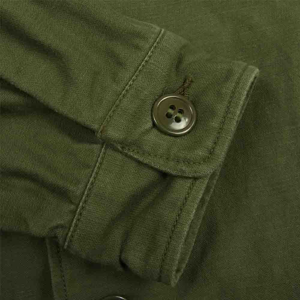 The REAL McCOY'S ザリアルマッコイズ SHIRTS MAN'S COTTON SATEEN GREEN SHADE 107 ユーティリティ シャツ ミリタリー シャツ カーキ系 16【中古】