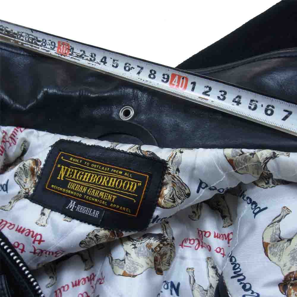 NEIGHBORHOOD ネイバーフッド 092NWNH-JKM06 PIGS レザーコンビ メルトン ポリスマンジャケット ブラック系 M【中古】