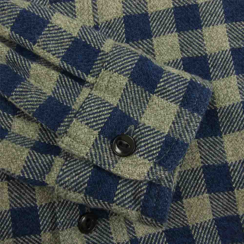 BLACK SIGN ブラックサイン Triple Low Twist Yarn Working Shirt トリプル ロウ ツイスト ヤーン ワーキング シャツ グレー系 ネイビー系 38【中古】