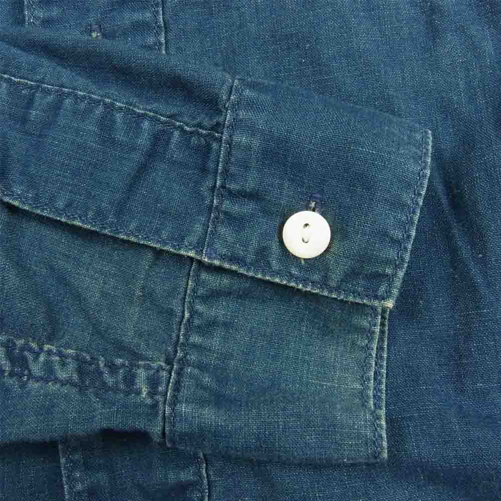 The REAL McCOY'S ザリアルマッコイズ THE DOUBLE DIAMOND ザ ダブルダイヤモンド 長袖 ワーク シャツ インディゴブルー系 16【中古】