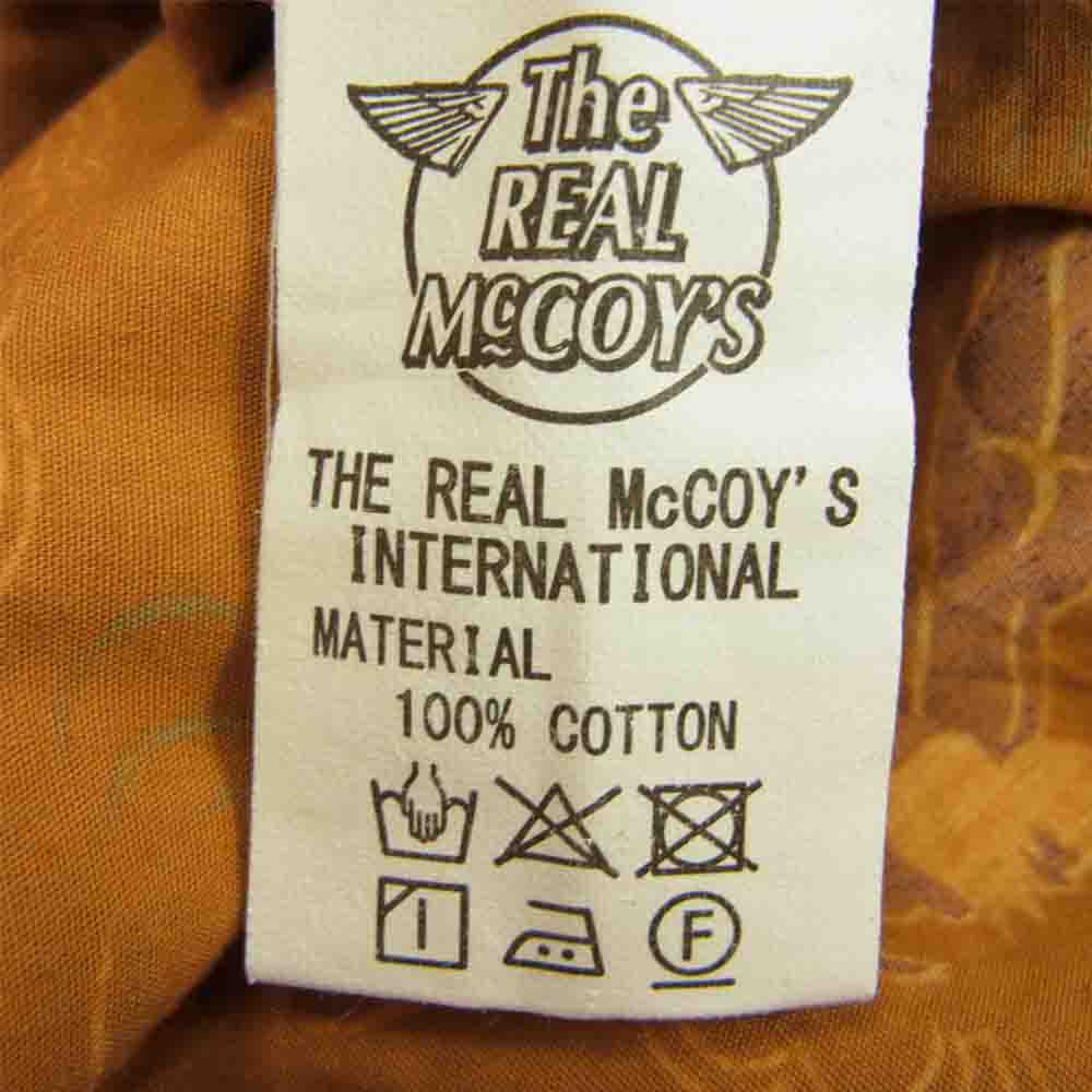 The REAL McCOY'S ザリアルマッコイズ COTTON HAWAIIAN SHIRT FLYING TIGERS フライングタイガース コットン ハワイアン アロハ シャツ マスタード系 15【中古】