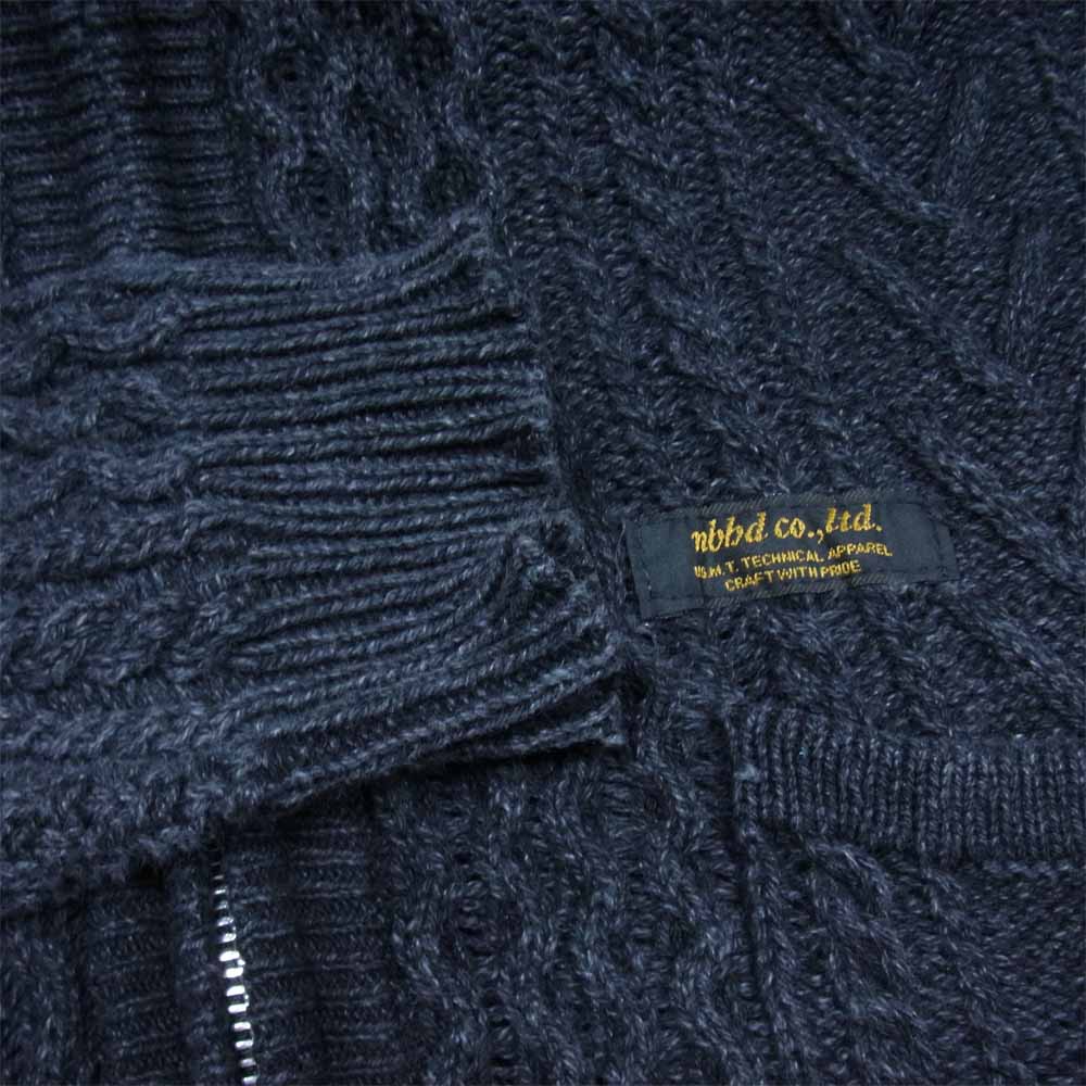 NEIGHBORHOOD ネイバーフッド 132STNH-KNM02 フィッシャーマン ニット ジップアップ パーカー ブラック系 M【中古】