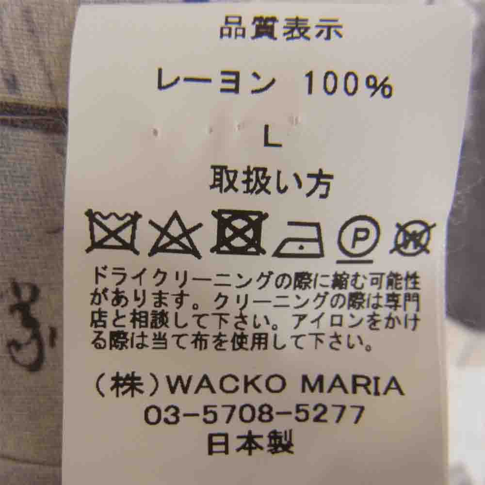 WACKO MARIA ワコマリア 19SS 19SS-WMS-HI06 HAWAIIAN SHIRT S/S TYPE-3 緊縛柄 半袖 ハワイアン アロハ シャツ グレー系 L【中古】