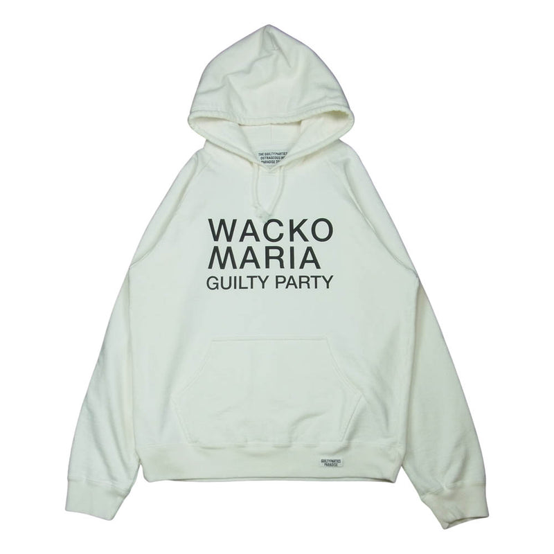 WACKO MARIA ワコマリア 20SS ロゴ スウェット プルオーバー パーカー コットン 日本製 ホワイト系 XL【中古】