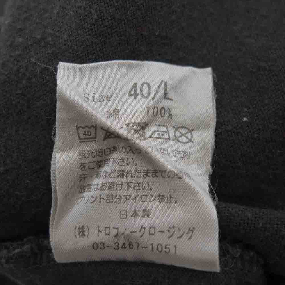 トロフィークロージング フェザーロゴ プリント Tシャツ ガンブラック グレー系 L【中古】