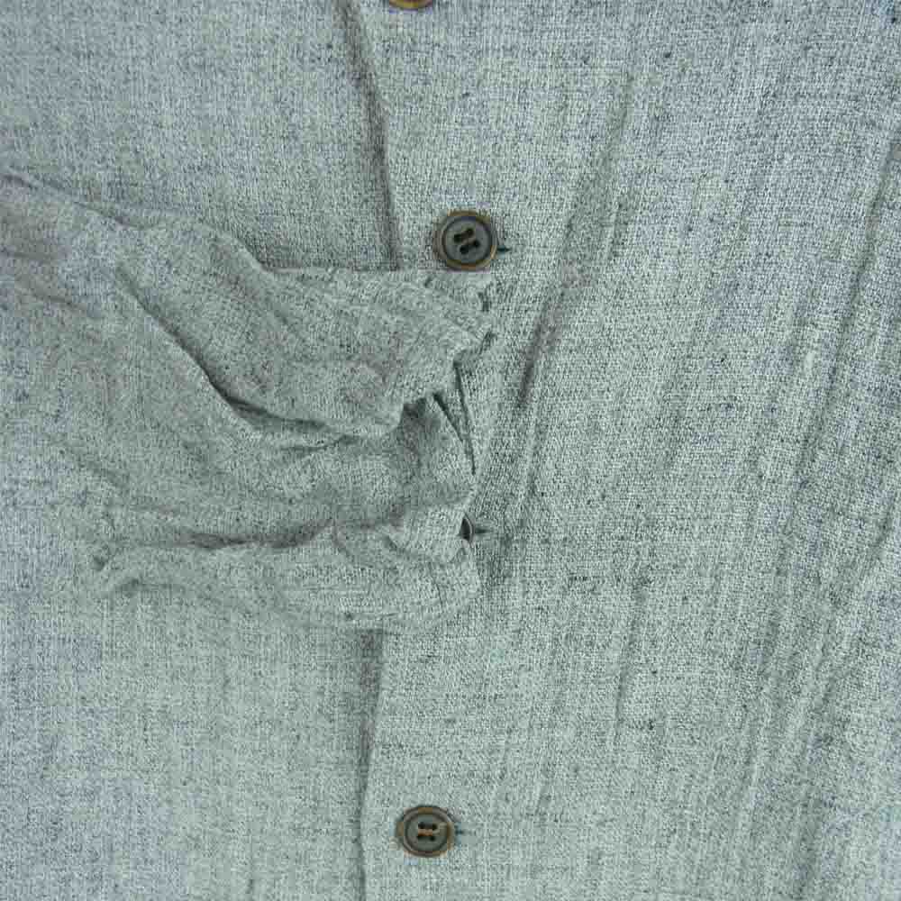 ユウタマツオカ 22SS 22S17rslg light gray round neck shirt リネン レーヨン 麻 ラウンドネック 長袖 シャツ ジャケット グレー系 1【美品】【中古】