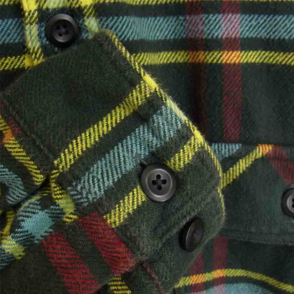 patagonia パタゴニア 16AW 54130FA16 フィヨルド フランネル チェック 長袖 シャツ グリーン系 L【中古】
