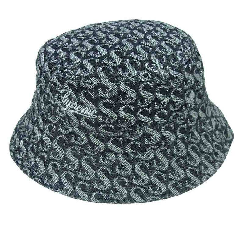 Supreme シュプリーム 21AW Monogram Denim Crusher Hat モノグラム デニム クラッシャー ハット 帽子  ブラック系【中古】