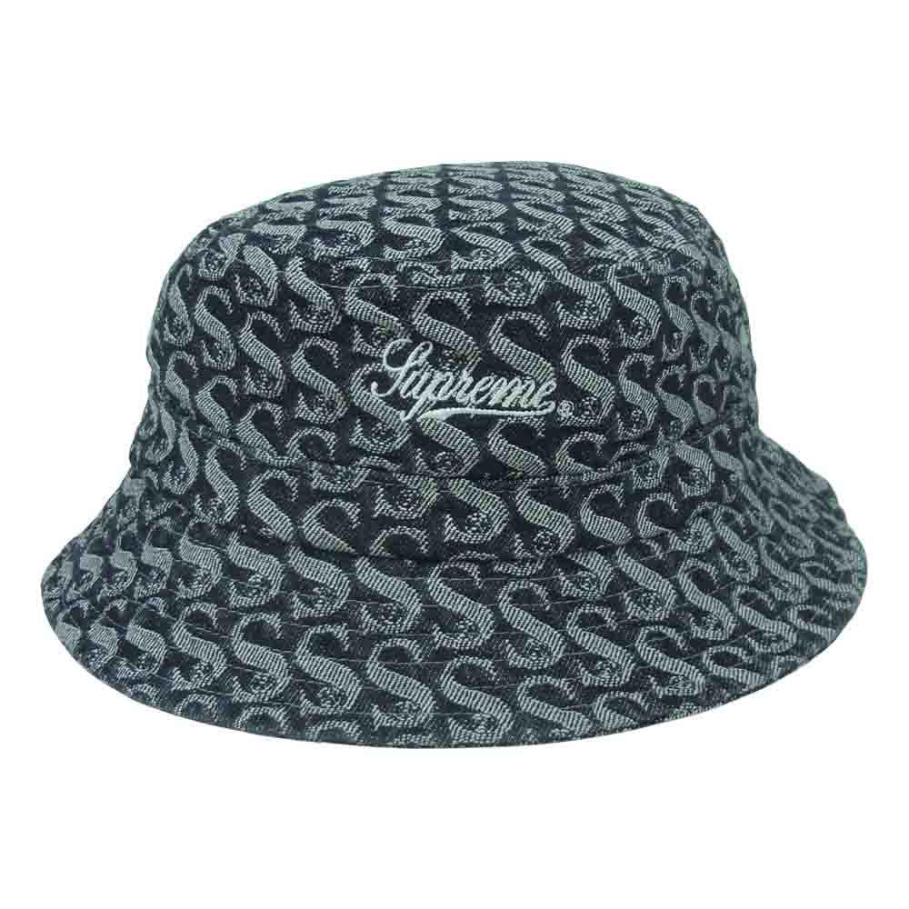 Supreme シュプリーム 21AW Monogram Denim Crusher Hat モノグラム デニム クラッシャー ハット 帽子 ブラック系【中古】