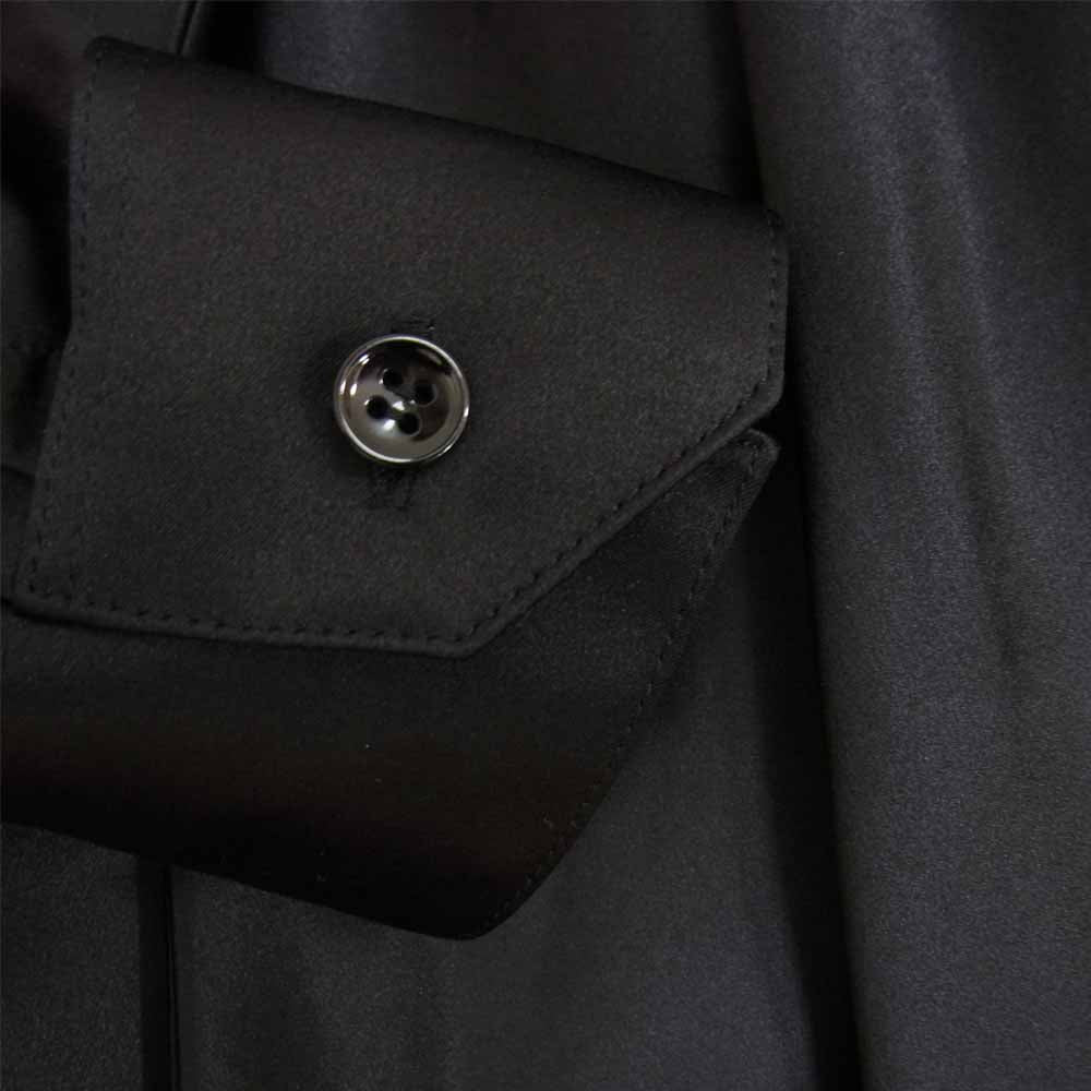 SAINT LAURENT サンローラン 16AW 437582 Y069N エディ期 シルク100% リボンタイカラー 長袖 シャツ ブラック系 39【中古】