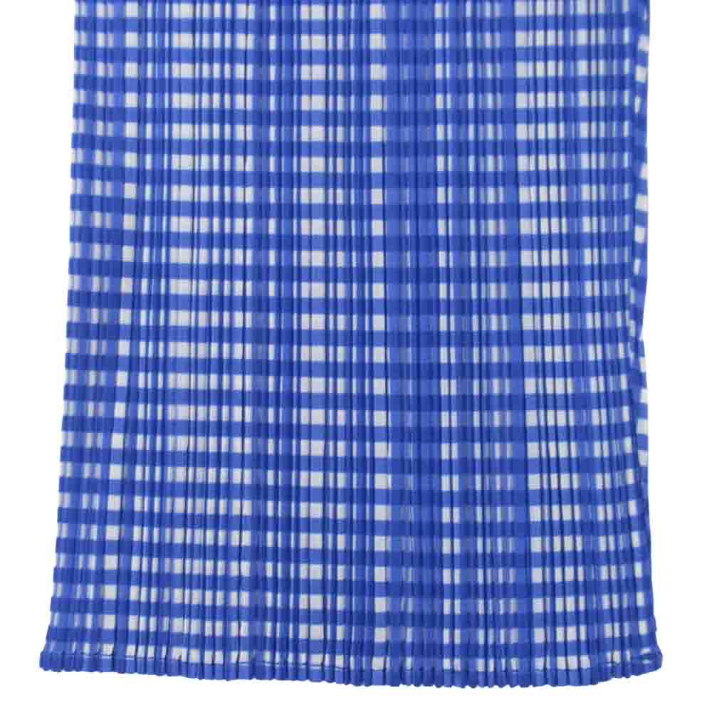 PLEATS PLEASE プリーツプリーズ イッセイミヤケ PP61-JF909 ギンガムチェック プリーツ加工 パンツ ブルー系 3【美品】【中古】