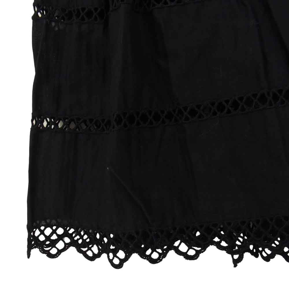 PLEATS PLEASE プリーツプリーズ イッセイミヤケ PP31-JG86 プリーツ加工 レース フレア スカート ブラック系 3【中古】