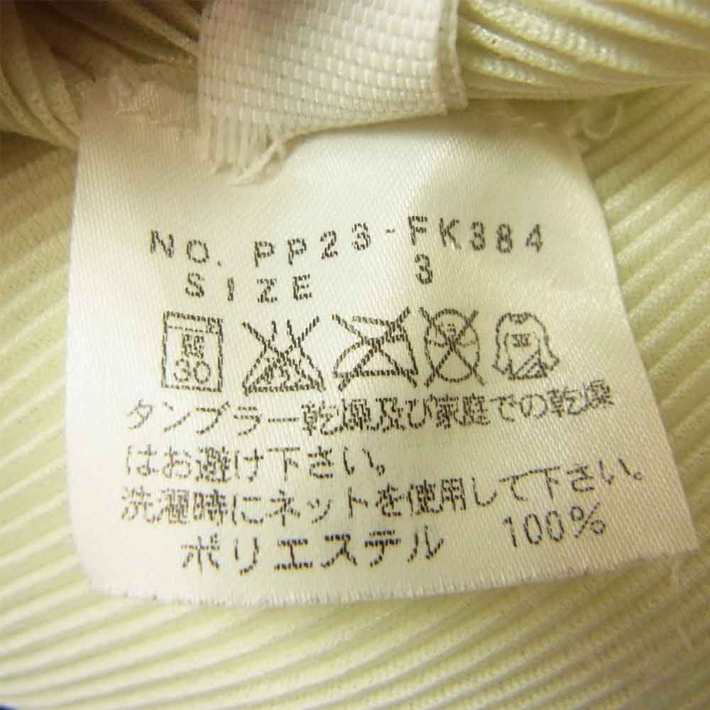 PLEATS PLEASE プリーツプリーズ イッセイミヤケ PP23-FK384 プリーツ加工 細プリーツ タートルネック ノースリーブ カットソー 黄色 イエロー系 3【美品】【中古】
