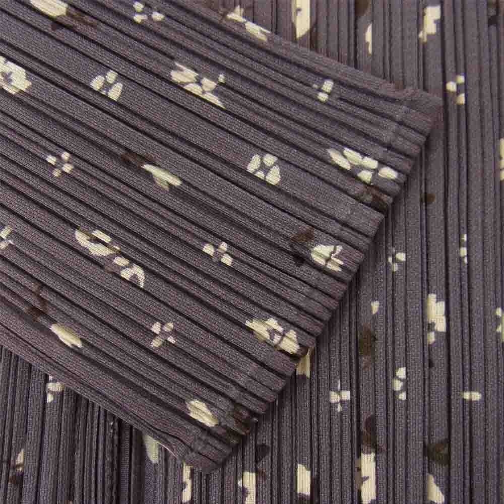 PLEATS PLEASE プリーツプリーズ イッセイミヤケ PP71-JO507 プリーツ加工 花柄 フラワー カーディガン グレー グレー系 3【美品】【中古】