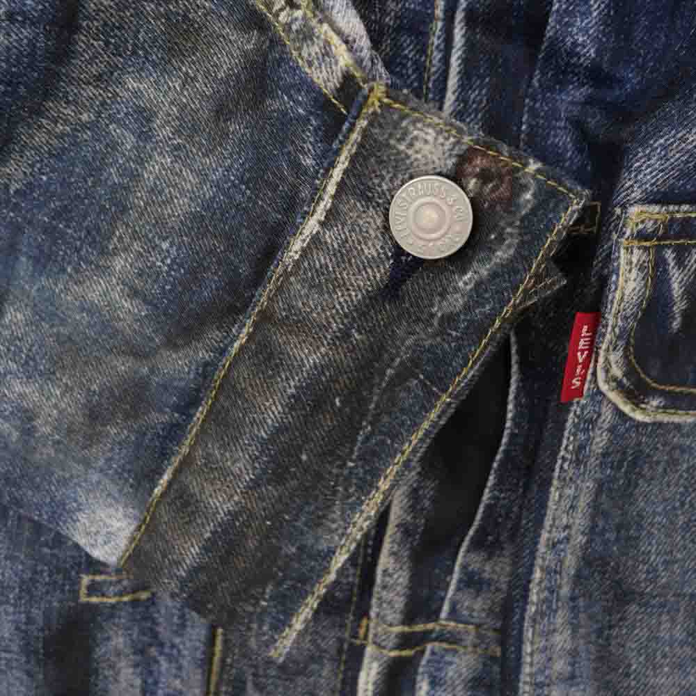 JUNYA WATANABE COMME des GARCONS ジュンヤワタナベコムデギャルソン eye × LEVI'S リーバイス ベルベルジン 22SS WI-J907-100 転写プリント デニムジャケット Gジャン インディゴブルー系 L【美品】【中古】