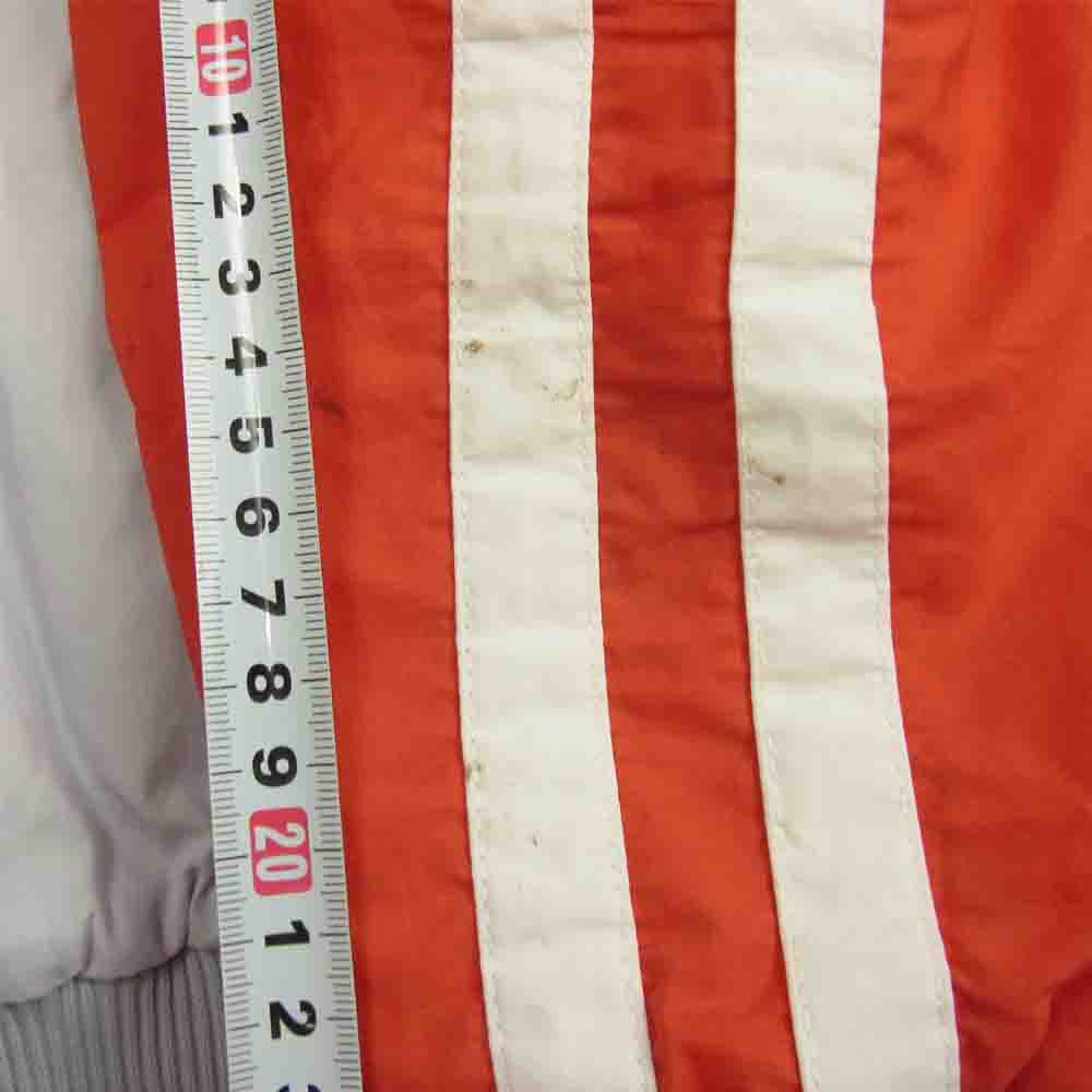 adidas アディダス 裏パイル ボーダー ブルゾン ジャケット レッド系 グレー系 S【中古】