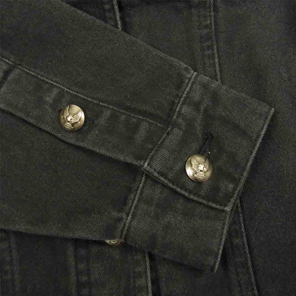 HARLEY DAVIDSON ハーレーダビッドソン エポレット付き ウォッシュ デニムジャケット ブラック系 XS【中古】