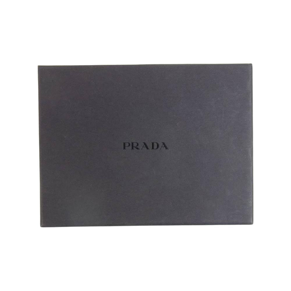 PRADA プラダ サフィアーノ トライアングル ロゴ キーケース ワインレッド系【中古】