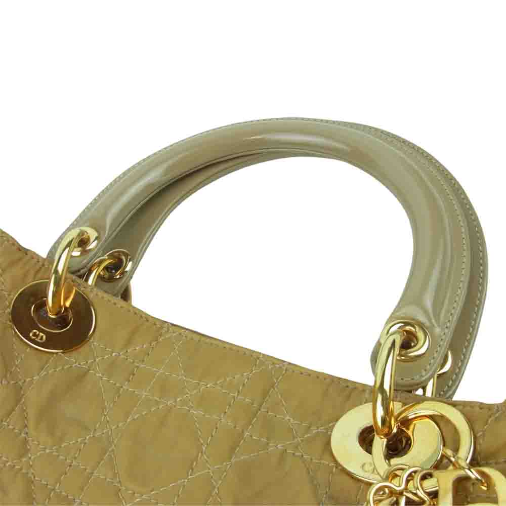 Christian Dior クリスチャンディオール RU0937 カナージュ レディディオール ナイロン ハンド バッグ ライトブラウン系【中古】