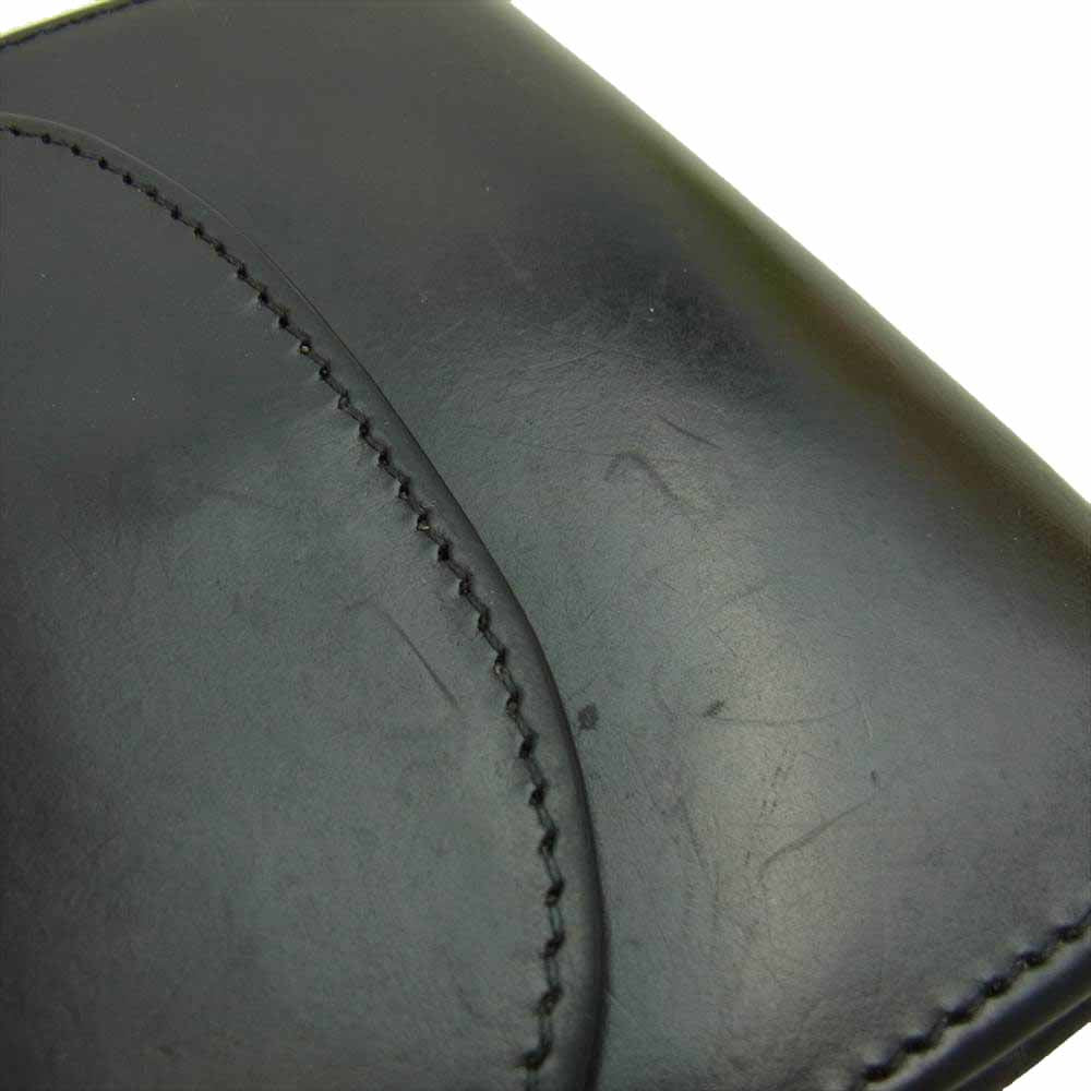 WHITE HOUSE COX ホワイトハウスコックス S1058 UNITED ARROWS ユナイテッドアローズ 別注 SMALL 3FOLD WALLET ブライドルレザー コンパクトウォレット 三つ折り財布 ブラック系【中古】