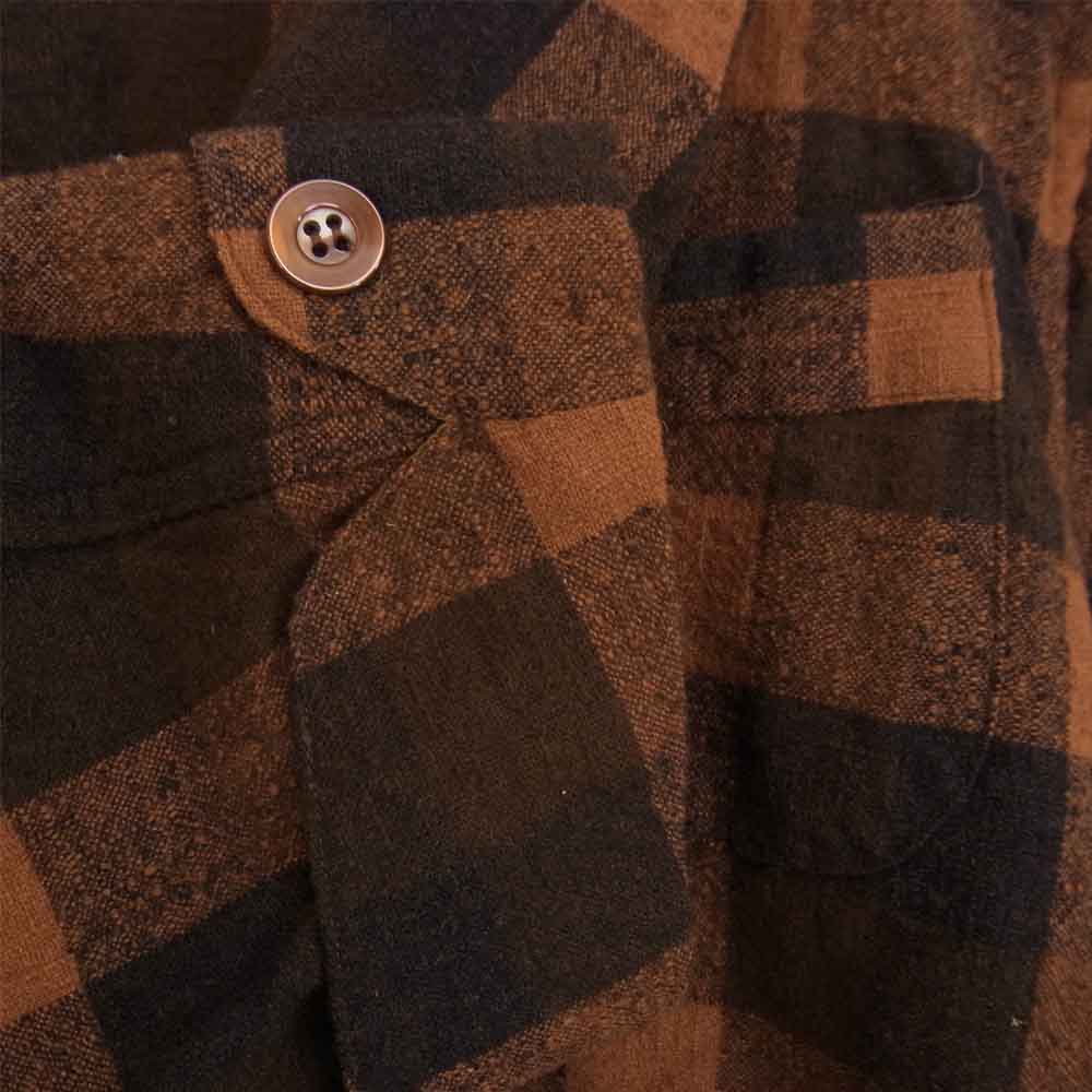 TENDERLOIN テンダーロイン T-GOWN ガウン チェック コート ブラウン系 L【美品】【中古】