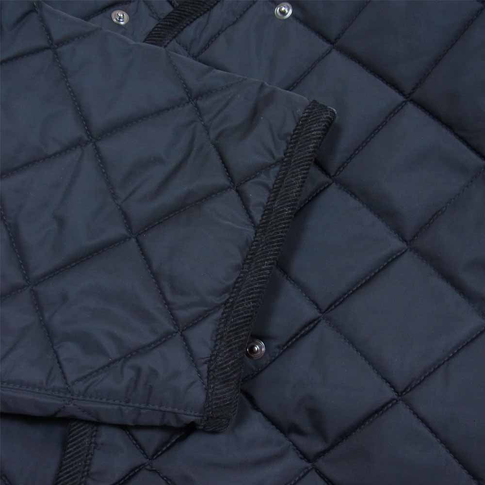 キャプテンサンシャイン × BARBOUR バブアー 21AW 2102371 Mil.NO-COLLAR COAT ミル ノーカラー キルティング コート カーディガン ブラック系 36【美品】【中古】