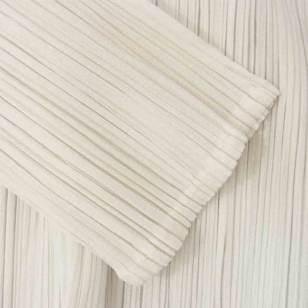 PLEATS PLEASE プリーツプリーズ イッセイミヤケ PP62-JO307 プリーツ加工 カーディガン 白 ホワイト系 3【美品】【中古】