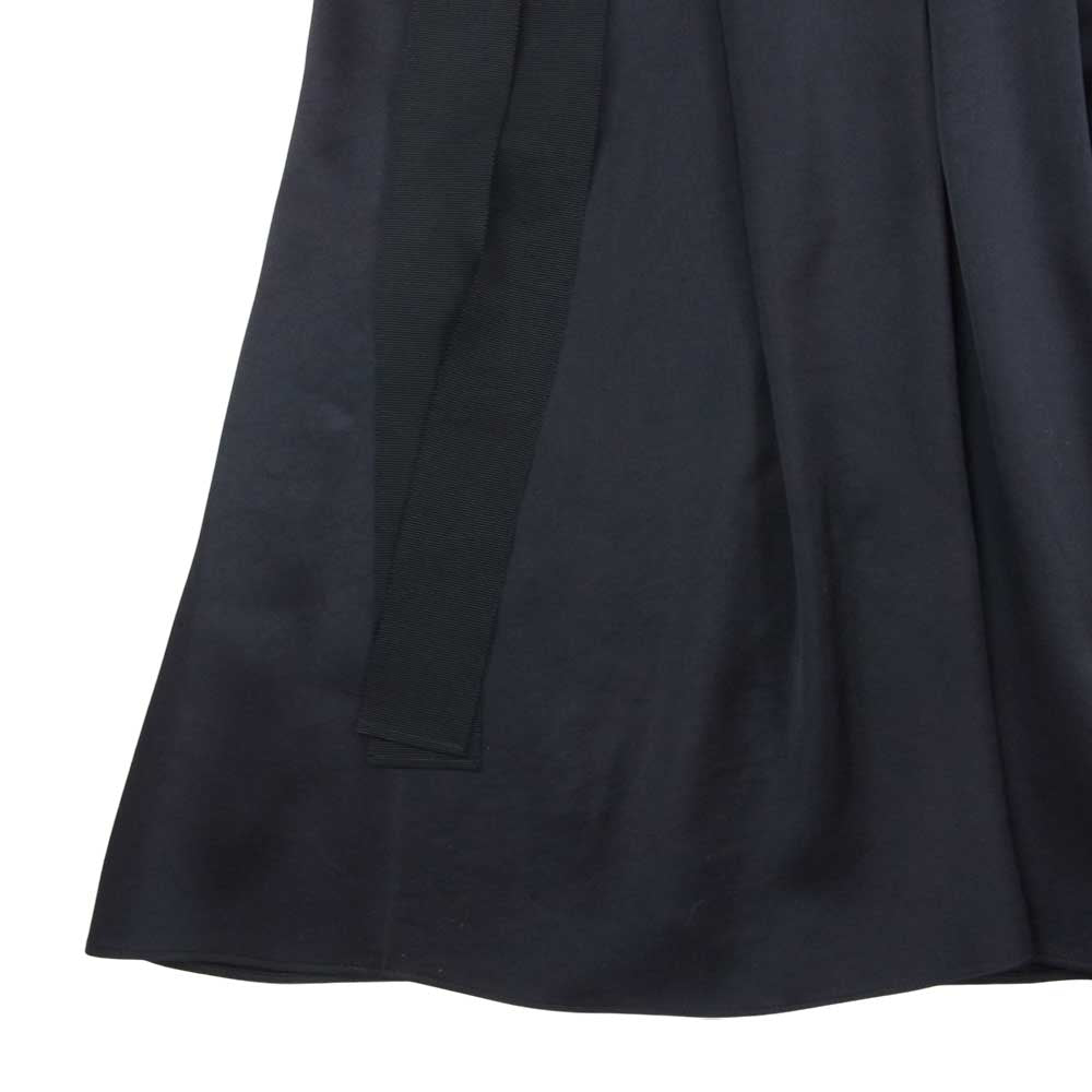 シクラス キーネック ギャザー ロング ドレス ワンピース ネイビー系 34【美品】【中古】