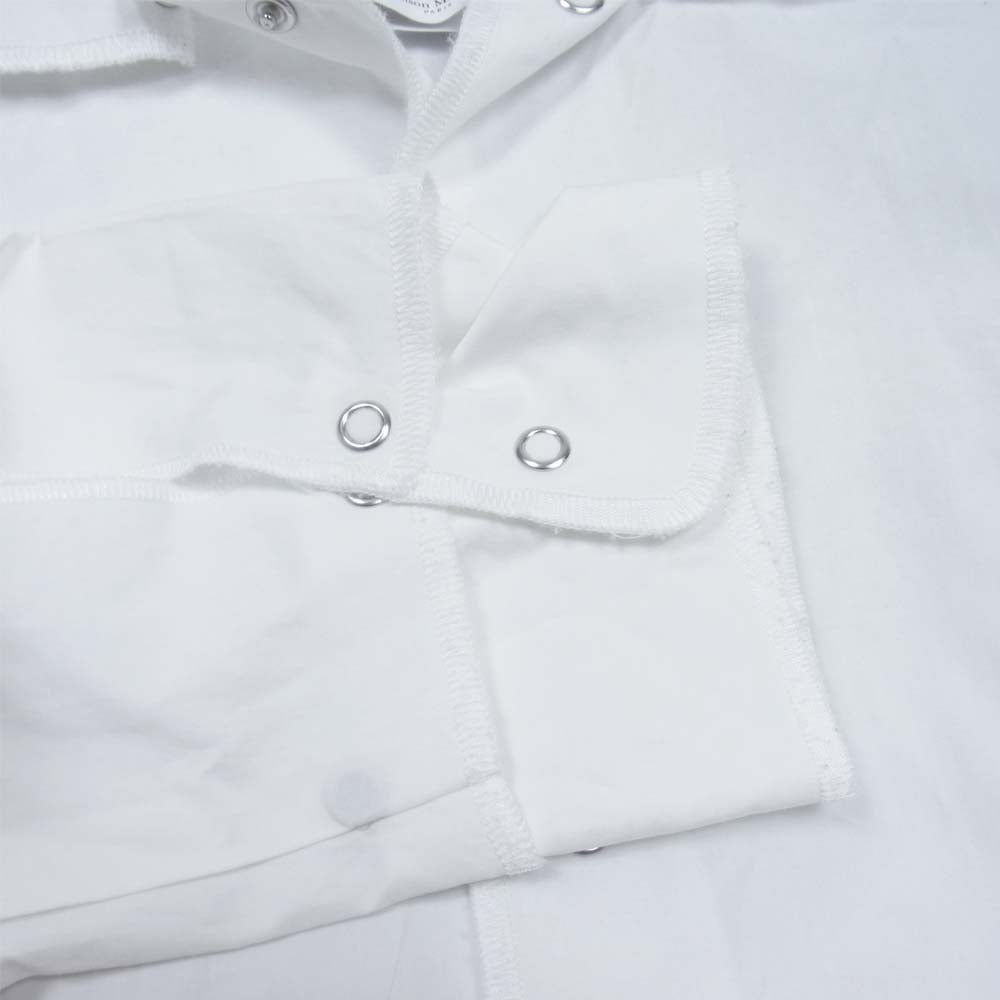 MAISON MARGIELA メゾンマルジェラ 10ライン スタッフタグ S30DL0358 スナップ ハトメシーム オープンカラー シャツ ホワイト系 39【中古】