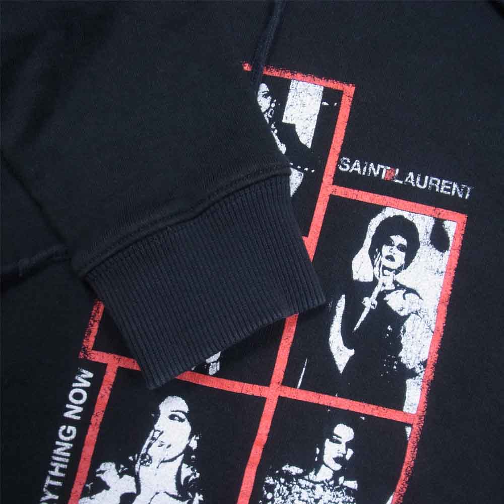SAINT LAURENT サンローラン ケリングジャパンタグ 553452 YBCP2 ポラロイドプリント プルオーバー パーカー ブラック系 XS【中古】