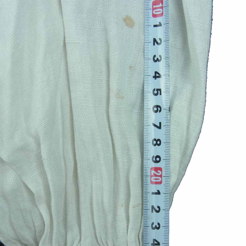 ユーロヴィンテージ リネン ノーカラー シャツ ブラウス オフホワイト系【中古】