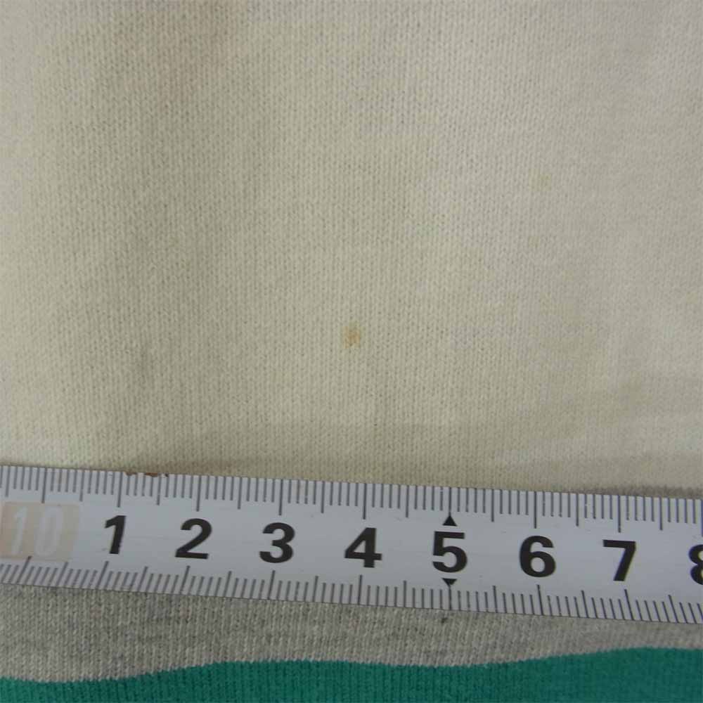 L.L.Bean エルエルビーン ハーフスナップ ボーダー 長袖 Tシャツ グリーン系 M【中古】