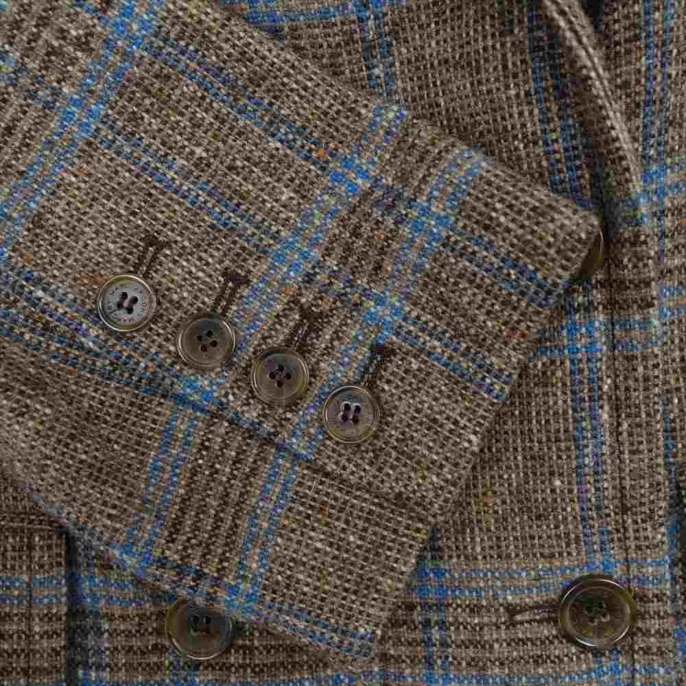 MARC BY MARC JACOBS マークバイマークジェイコブス M112408 チェック柄 ツイード セットアップ ダブル テーラード ジャケット パンツ ブラウン系 S【中古】