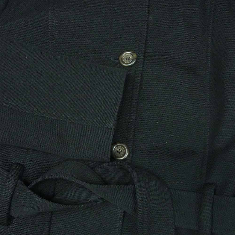DOLCE&GABBANA ドルチェアンドガッバーナ フード 着脱可能 裏地チェック ベルテッド ロング コート ブラック系 28 / 42【中古】
