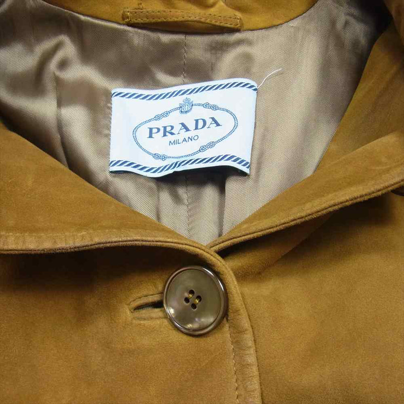 PRADA プラダ 国内正規品 ラムレザー ロング コート イタリア製