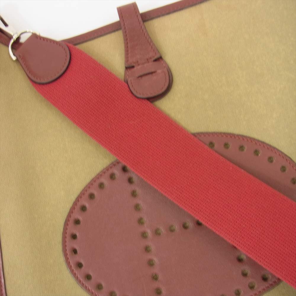 HERMES エルメス エヴリン2 PM トワルオフィシエ シルバー金具 □K刻印 レッド系【中古】