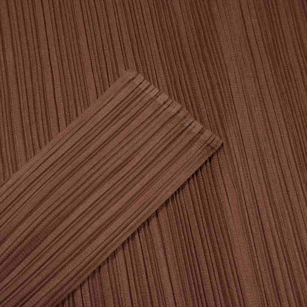 PLEATS PLEASE プリーツプリーズ イッセイミヤケ PP74-JK604 プリーツ加工 ボトルネック ロング カットソー 長袖 ブラウン 3【美品】【中古】