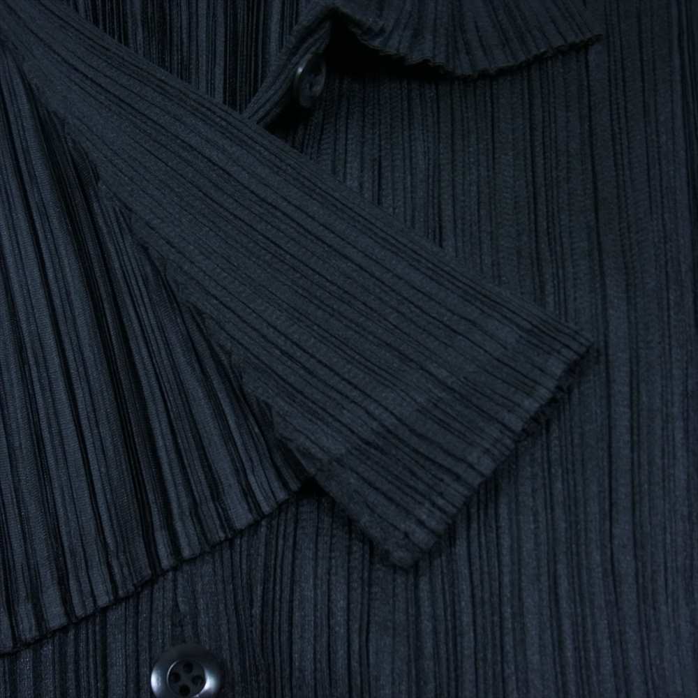 PLEATS PLEASE プリーツプリーズ イッセイミヤケ PP93-JK173 プリーツ加工 シャツ ブラウス 半袖 ブラック系 3【美品】【中古】
