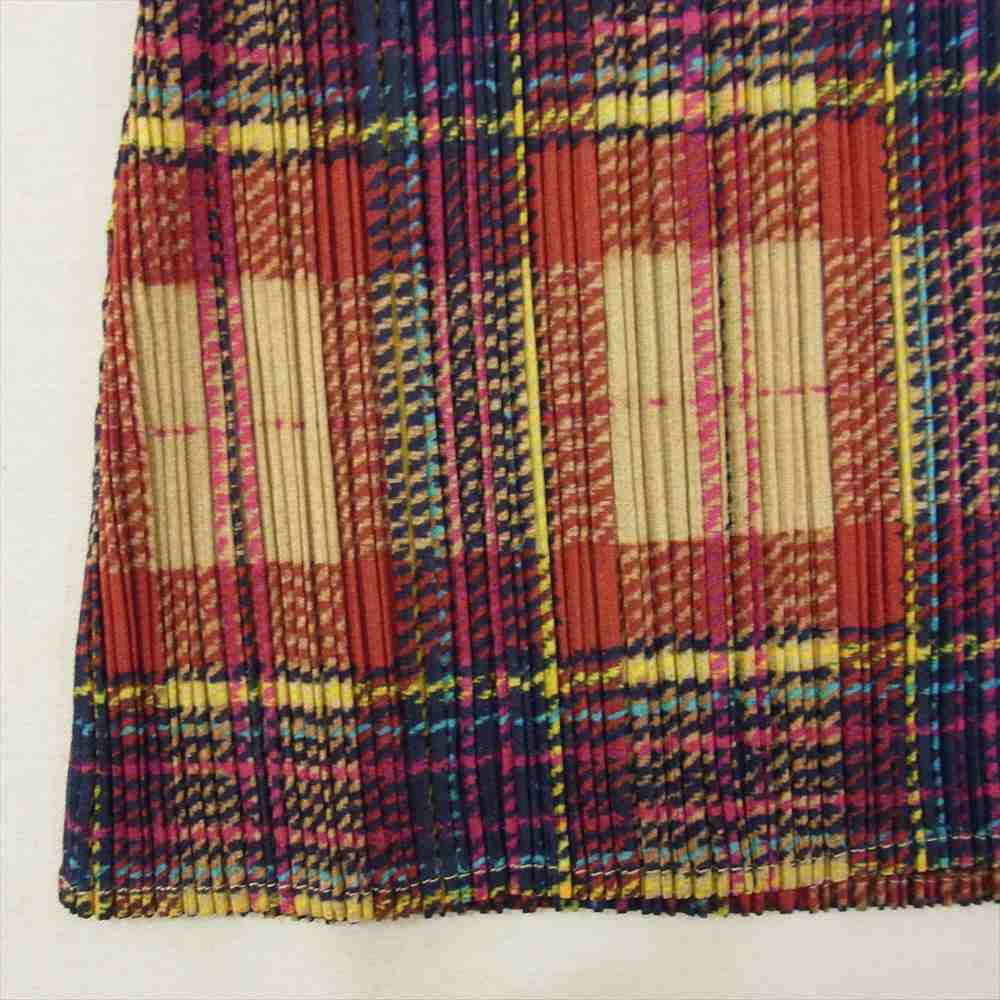 PLEATS PLEASE プリーツプリーズ イッセイミヤケ PP23-JG904 プリーツ加工 チェック ロング スカート マルチカラー系 3【美品】【中古】