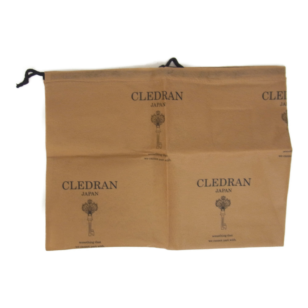 EDIFICE エディフィス CLEDRAN クレドラン 別注 カウレザー×コットンリネンキャンバス 2WAY クラッチ バッグ ブラック系【新古品】【未使用】【中古】