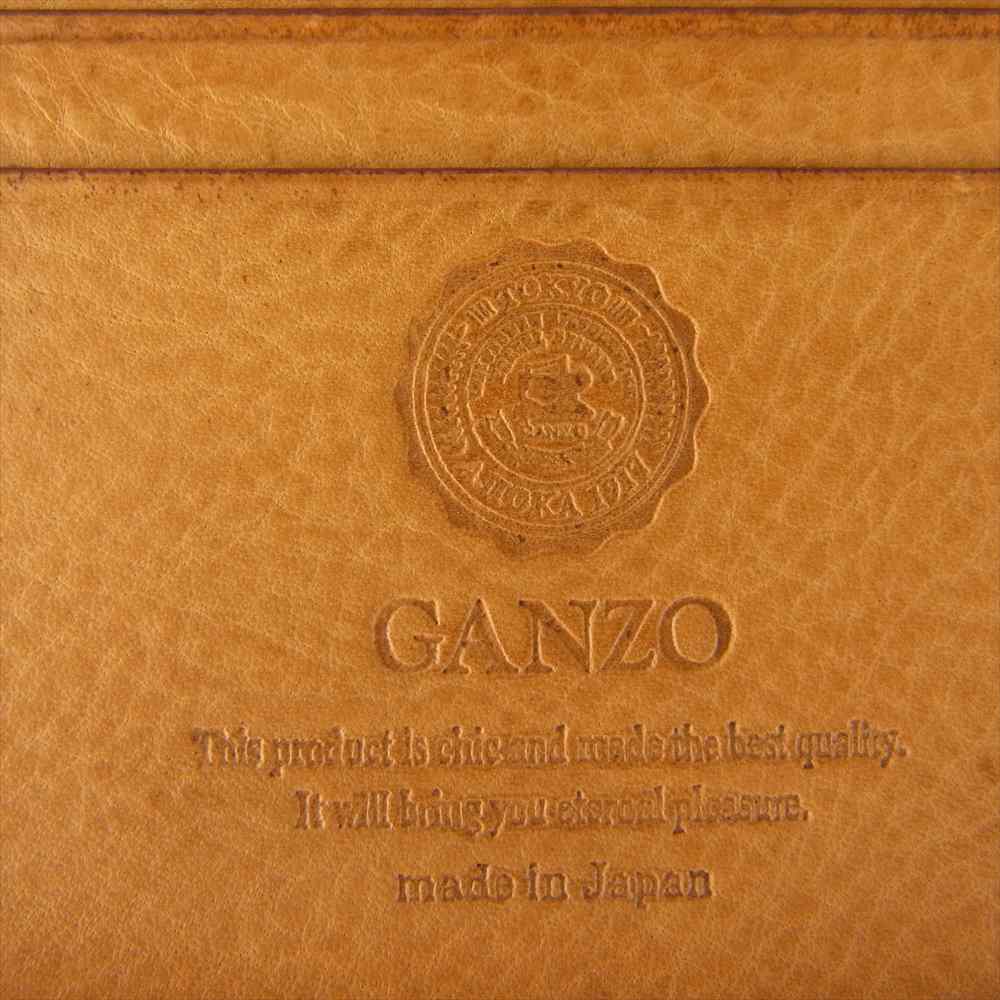 GANZO ガンゾ THIN BRIDLE シンブライドル 通しマチ 名刺入れ レザー カードケース ネイビー系【中古】