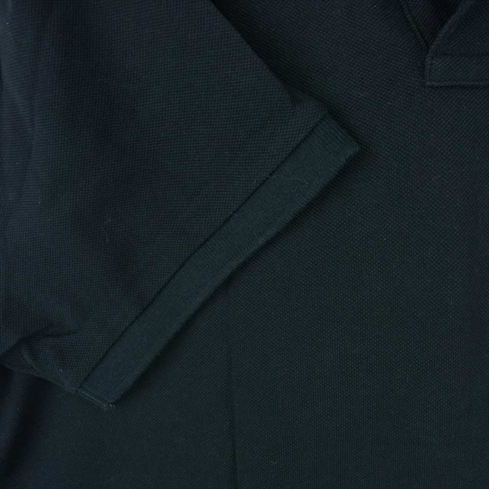 MONCLER モンクレール 国内正規品 ポロシャツ 袖トリコロール ライン 鹿の子 コットン 中国製 ブラック系 XXL【中古】