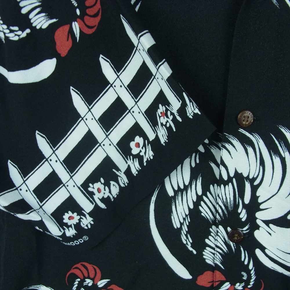 NEIGHBORHOOD ネイバーフッド 20SS 201TSNH-SHM07 ALOHA . ROOSTER / R-SHIRT . SS 半袖 アロハ シャツ ブラック系 S【中古】