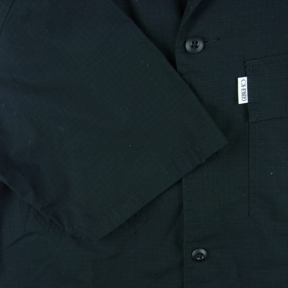ガンホー 212-1023 FATIGUE SHIRT SHORT SLEEVE 半袖 ファティーグ シャツ コットン ブラック系 M【中古】