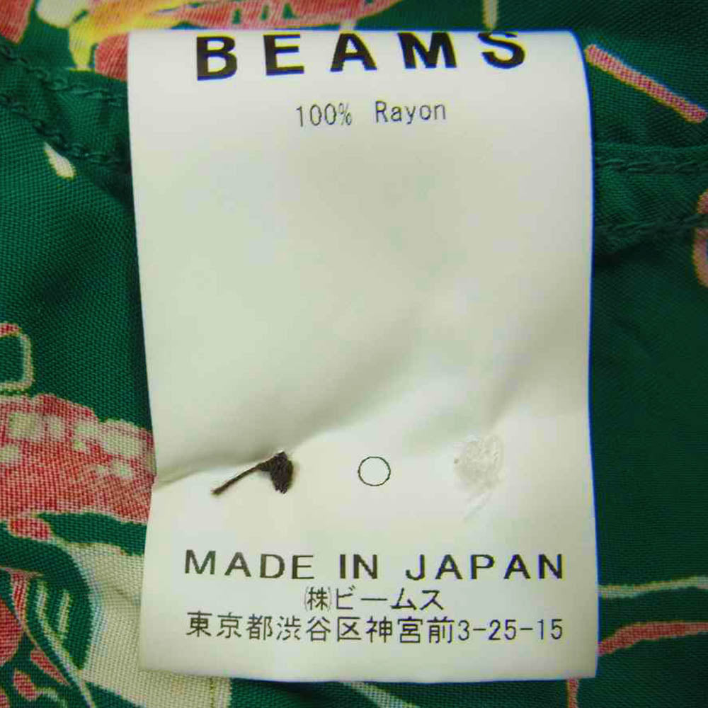 SUN SURF サンサーフ × BEAMS ビームス ハワイアンセーラーシャツ アロハ シャツ グリーン系 L【美品】【中古】