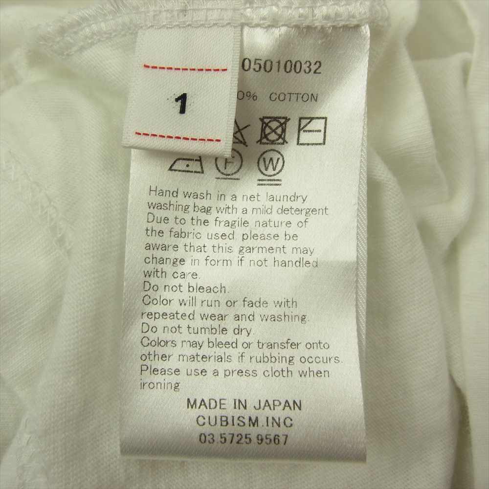 VISVIM ビズビム 19SS 0119105010032 JUMBO TEE S/S W SPANNER ダブル スパナ ジャンボ Tシャツ ホワイト系 1【中古】